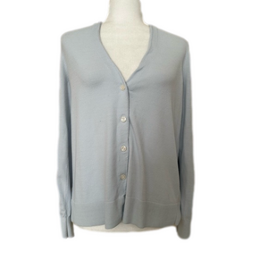 Loft Button Front Baby Blue Sweater